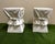 A great pair of Trompe-Loeil bright white draped plaster pedestals or garden stools. In great condition. No chips or...