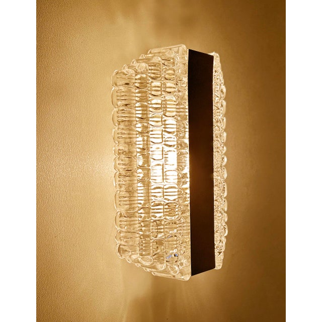 Silver Vintage Space Age Glass Sconces from Kaiser, Set of 2 For Sale - Image 8 of 18