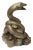 Chinese Oriental Silver Pewter Color Metal Fengshui Snake Ingot Figure For Sale