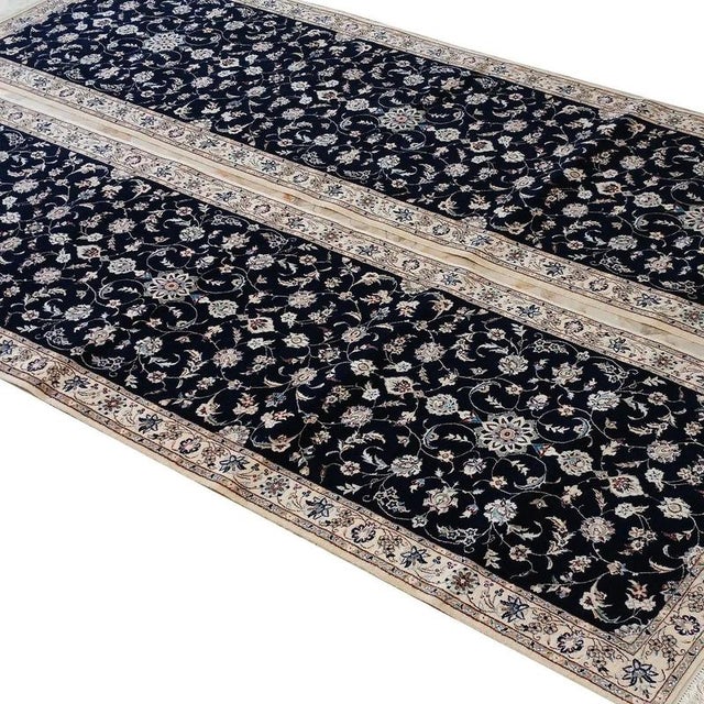 Hand-Knotted Nain Runner Rugs in Wool and Silk, Set of 2 For Sale - Image 3 of 7