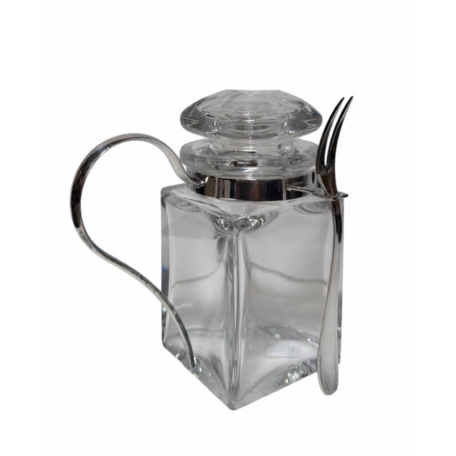 Baccarat Baccarat French Art Deco Crystal Pickle Jar Castor For Sale - Image 4 of 6