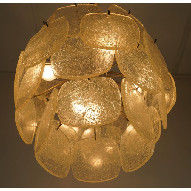 Mid-Century Pendant Light with Acrylic Discs Like Ice Glass, 1970s For Sale - Image 6 of 15