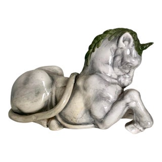 Italian Hand Painted Studio Unicorn Figure For Sale