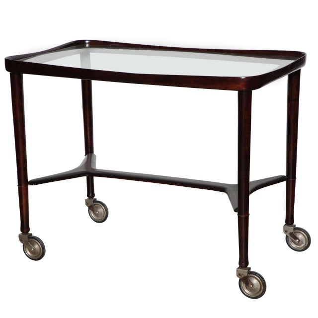1950s Italian Modern Solid Rosewood Bar Cart For Sale - Image 10 of 10