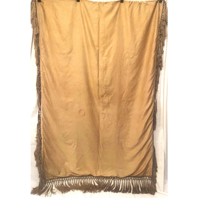 Very large Victorian Tangerine colored Silk Damask Piano Scarf. During the Victorian period, piano scarves were used to...