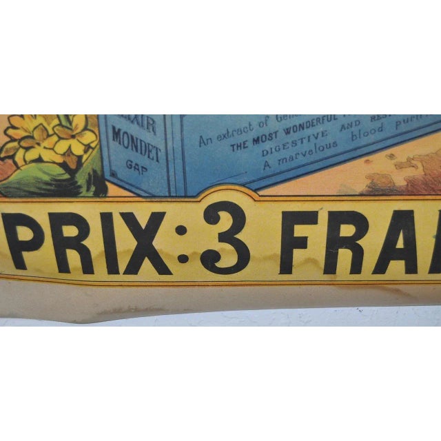 Antique French Francisco Tamango "Elixer Mondet" Advertising Poster For Sale - Image 9 of 11