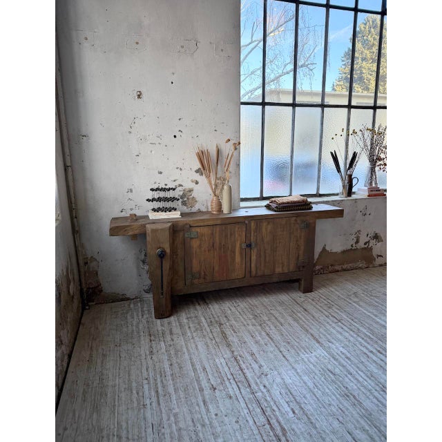 Large Antique Oak Workbench, 1900s For Sale - Image 16 of 18