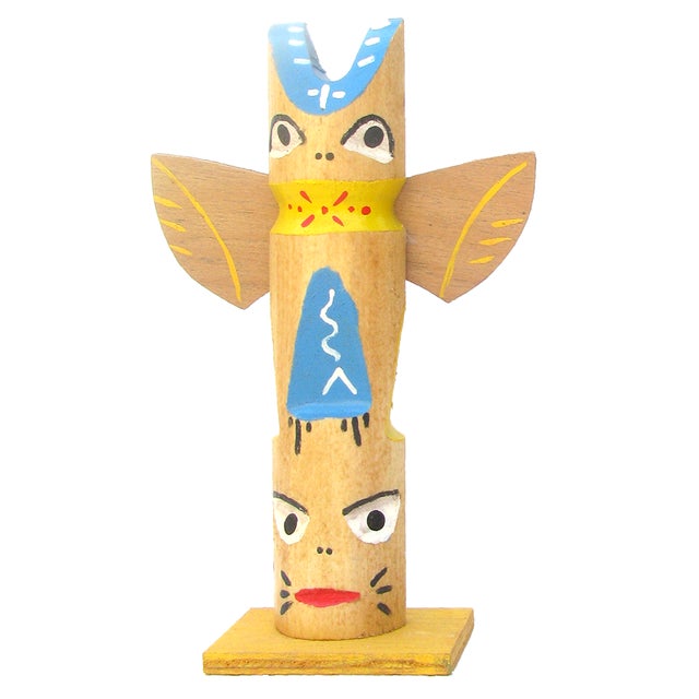 Rustic 1960s Midcentury Souvenir Totem Poles Sculptures, Pair For Sale - Image 3 of 4