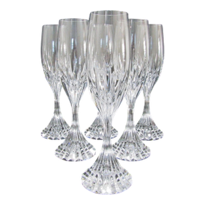 1990s Baccarat Massena Champagne Flutes - Set of Six