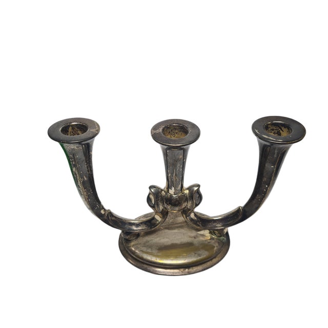 Art Deco Three-Armed Candleholder, Germany, 1950s For Sale - Image 10 of 13