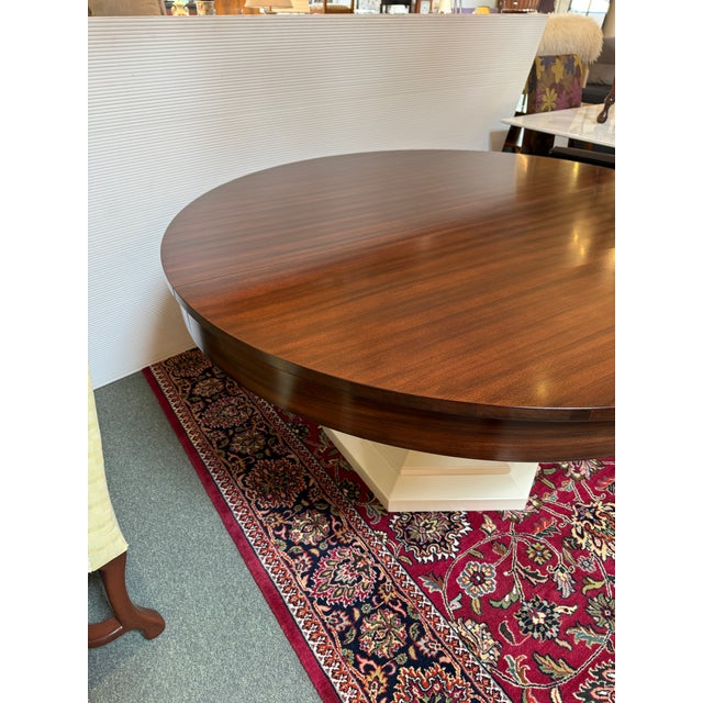 2010s Ruby Living Rigley Pedestal Extension Dining Table, 60 Inches For Sale - Image 5 of 12