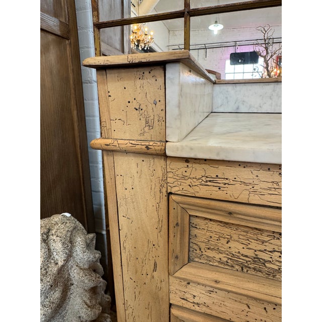Late 19th Century Antique French Bleached Oak Marble Top Chest C. 1890 For Sale - Image 5 of 16