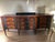 Traditional Late 20th Century Theodore Alexander Large Curved Sideboard / Credenza – Burl Wood & Embossed Metal Insets For Sale - Image 3 of 4