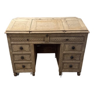 Antique French Oak Secretary Desk For Sale