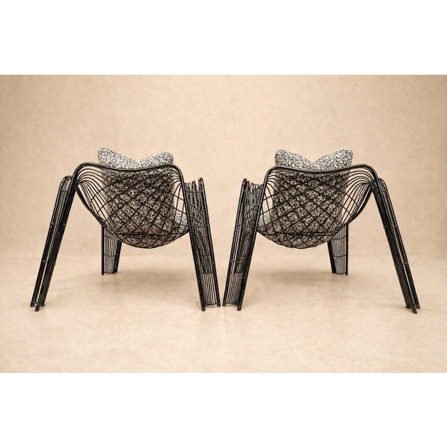 Pair of Organic-shaped Iron Armchairs with Bouclé Upholstery, Brazil, 1950s – Lot 677B For Sale - Image 10 of 18