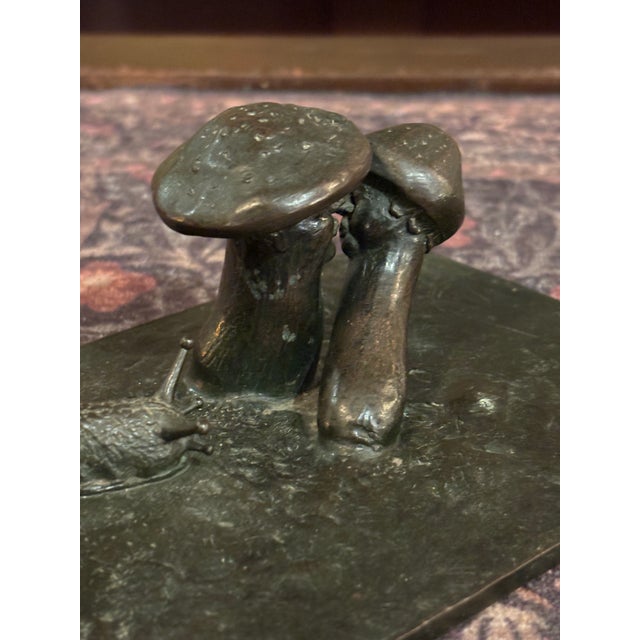 Vintage Surrealist Bronze Sculpture of Kissing Mushroom People With Snail [Tv] For Sale In Seattle - Image 6 of 8