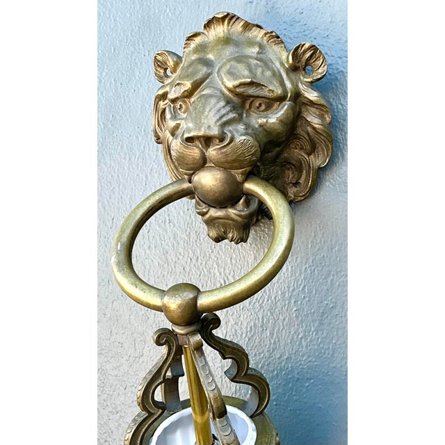 Vintage Gothic Lions Head Sconce For Sale - Image 4 of 12