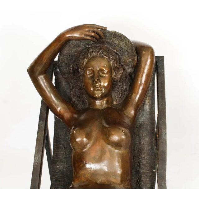 1980s Large Sunbathing Ladies in Bronze, 1980s, Set of 2 For Sale - Image 5 of 11