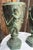 Pair of 11.5" Antique Art Nouveau Bronze Chalice Urns With Dancing Nymphs For Sale - Image 4 of 10