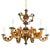 Early 21st Century Vintage Six-Arm Tole Chandelier Hand-Painted in Gold, Green, and Red For Sale - Image 5 of 13