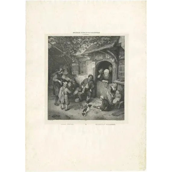 Village Scenery Made After Van Ostade, 1828, Paper For Sale - Image 6 of 6