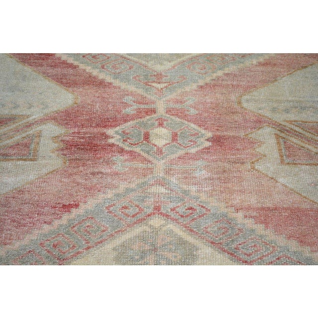 1950s Vintage Turkish Oushak Hand Knotted Wool Rug, 3'1''x10'3'' For Sale - Image 5 of 5