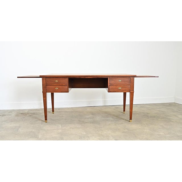 French 20th Century Mahogany and Leather-top Desk For Sale - Image 10 of 14