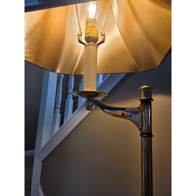 Vintage Frederick Cooper Brass Regency Floor Lamp For Sale - Image 9 of 10