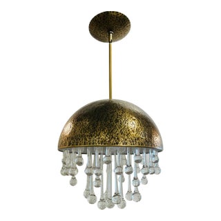 Revelation Modern Antique Brass Downpour Pendant Light For Sale