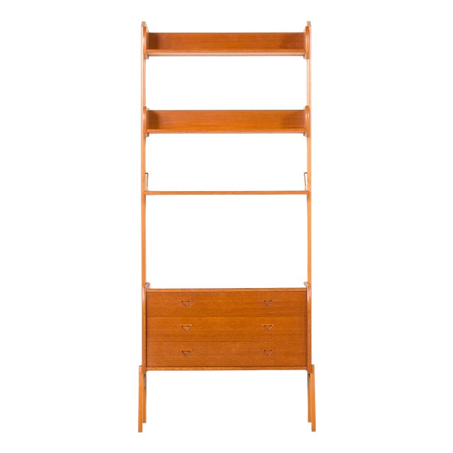Mid-Century Modern Scandinavian Teak Free Standing Shelf Unit, 1960s For Sale