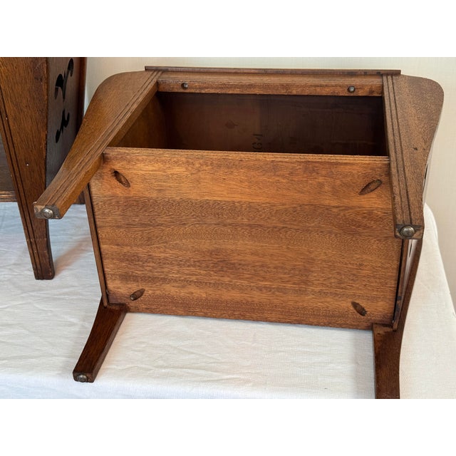 Brown Pair of 1930’s Art Deco Magazine Rack Side Tables. For Sale - Image 8 of 11