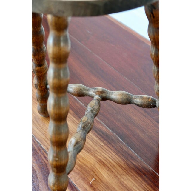 1950s Tripod Stool in Turned Wood, 1950s For Sale - Image 5 of 8