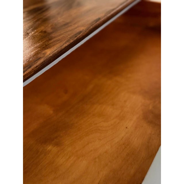 Wood Vintage Solid Wood 5-Drawer Tallboy Dresser in Custom Blue Chateau For Sale - Image 7 of 13