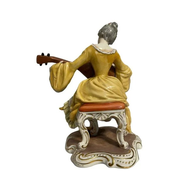 Ceramic Figurine of Lady Playing from Capodimonte, 1800s For Sale - Image 5 of 6