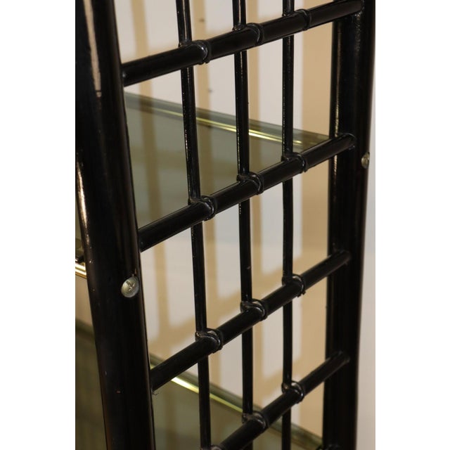 Vintage Shelf in Smoked Glass and Bamboo-Style Frame, 1970s For Sale - Image 9 of 17