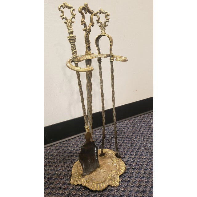 Bronze Set of Luxurious Victorian Bronze Fire Place Tools For Sale - Image 8 of 9