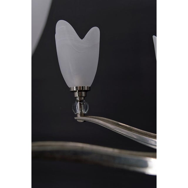 Art Deco Modernist Chrome Chandelier, France, 1930s For Sale - Image 17 of 18