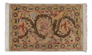 1990s Shabby Chic Mary Gold Heritage Rug - 2' X 3'2"