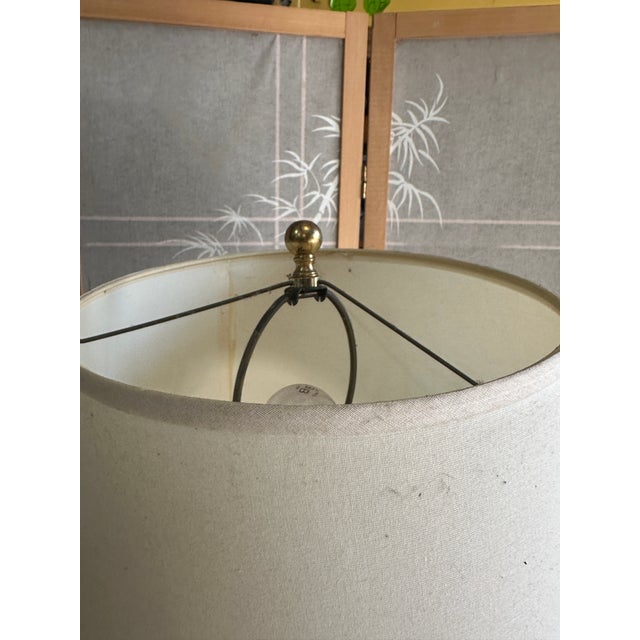 Modern 1970s Cream Colored Modern Style Table Lamp With Shade For Sale - Image 3 of 8