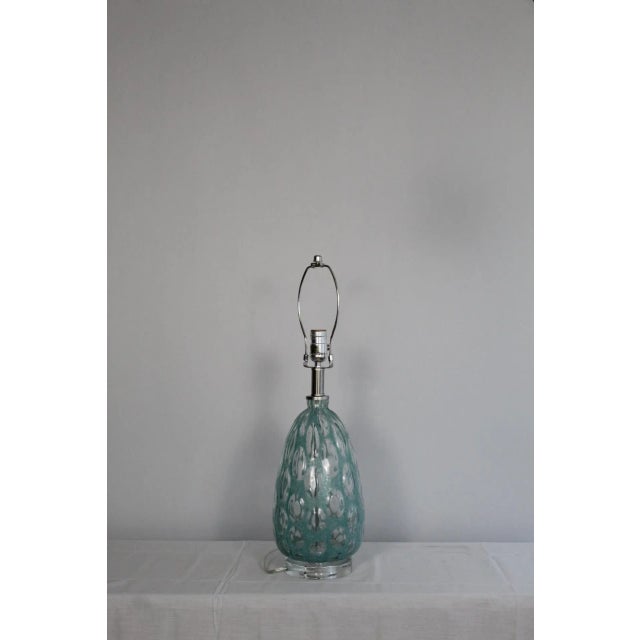 Glass Mid 20th Century Seguso Style Transparent Murano Lamp For Sale - Image 7 of 12