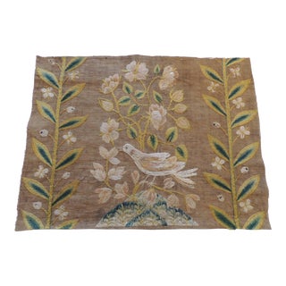 Antique Venetian Embroidered Floral Fragment #4 For Sale
