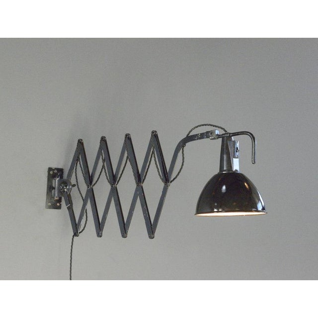 Black Large Scissor Lamp by Wilhelm Bader, 1930s For Sale - Image 8 of 8