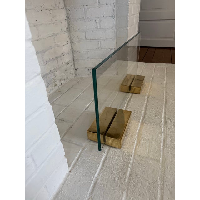 Bronze John Lyle Pair of Polished Bronze Block Fire Screen Bases For Sale - Image 8 of 12