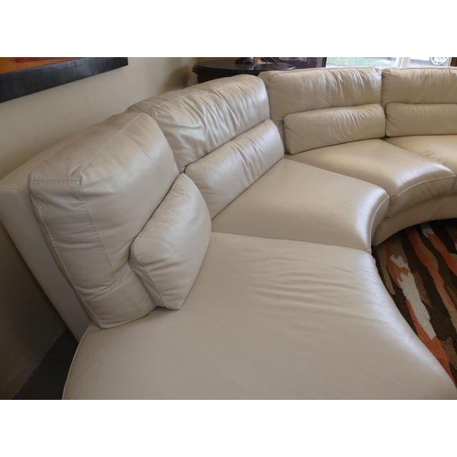 Chateau D Ax Italian Leather Sectional Sofa With Ottoman Chairish