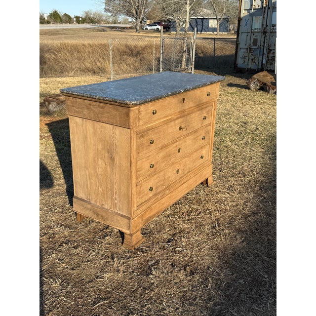 Wood 19th Century Louis Philippe Bleached Marble Top Chest of Drawer / Commodes For Sale - Image 7 of 11