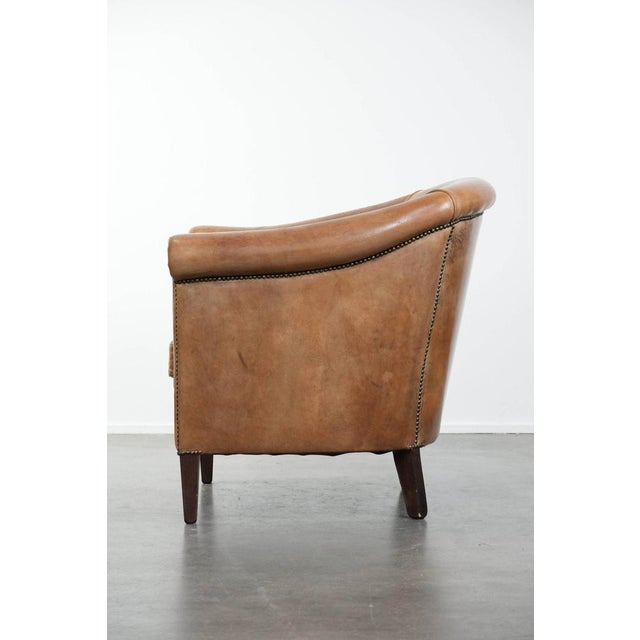 1990s Club Armchair in Light Cognac Sheepskin For Sale - Image 5 of 14