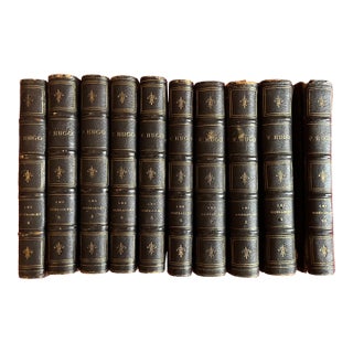 Fine Bindings - Set of Books in French Language - Victor Hugo "Les Miserables 1863 - 10 Volumes For Sale