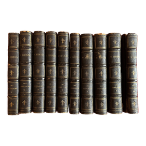Fine Bindings - Set of Books in French Language - Victor Hugo "Les Miserables 1863 - 10 Volumes