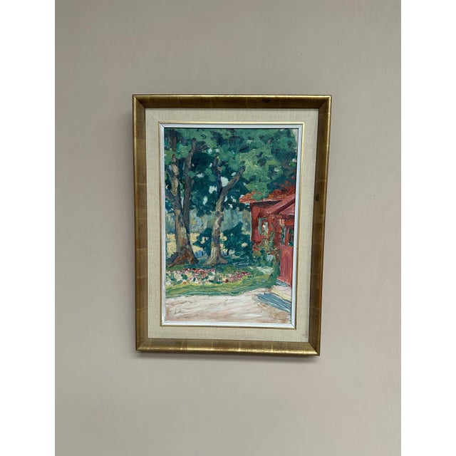 Original Swedish Oil on Board – “House in Naantali (Solviksgårdarna)” by John Rosenqvist – Signed – Early 20th Century –...
