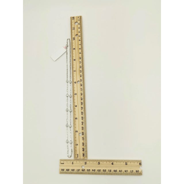 White Round Diamond Paper Clip Necklace in 14k White Gold For Sale In Los Angeles - Image 6 of 6